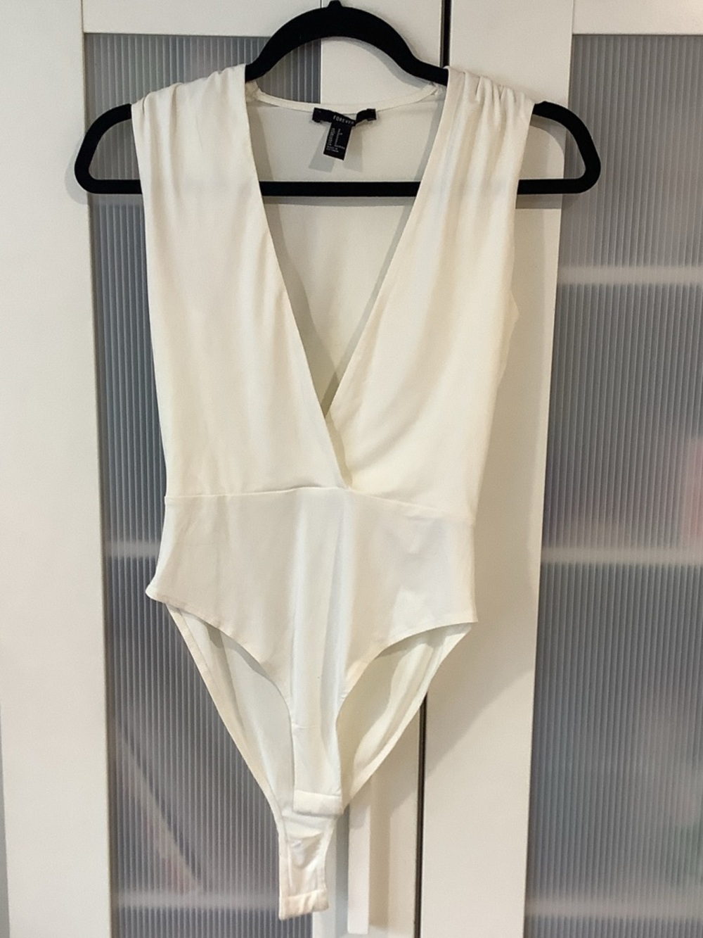 Forever 21 White Top with Black Accent